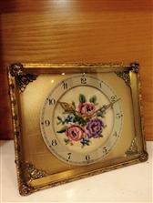 Đồng hồ để bàn cổ England, vỏ họa tiết hoa văn bằng đồng cực đẹp - mã số MS787